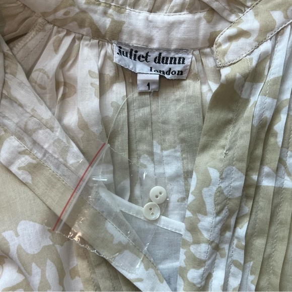 NWOT Juliet Dunn Blouson Mini Dress Beige Floral Size 1 - Picture 11 of 16